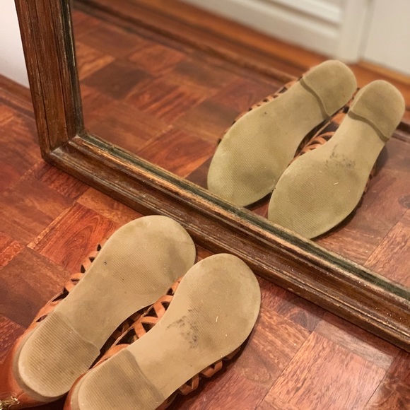 Women Roman Sandals Leather Hollow Out Peep Toe - Picture 6 of 8